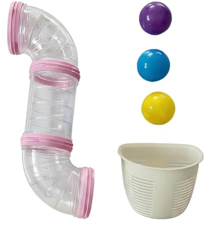 Sharplace Aktivitätsbrett zum Selbermachen, Sensorikbrett-Teile, Tunnel-Lernspiele, Frühförderungs-Bastelmaterial für Kleinkinder, Mädchen und Jungen, Hellrosa, 43 cm
