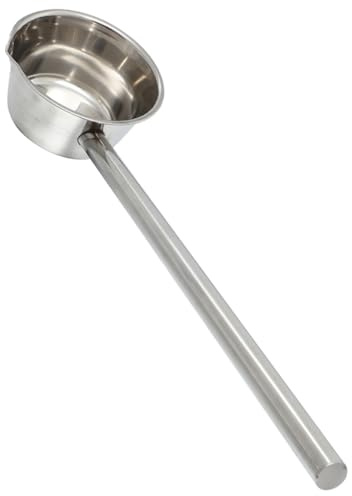 Lurrose Cucharón de Agua de Cocina y Jardín de Acero Inoxidable Mango Largo de 45 Cm, Pala de Riego Vertedor, Cucharón Resistente y Apto para Riego de Plantas y Servicio de Sopas