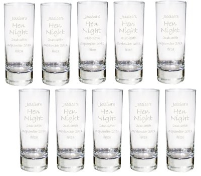 Personalised Pack of 10 Engraved Shot Glass