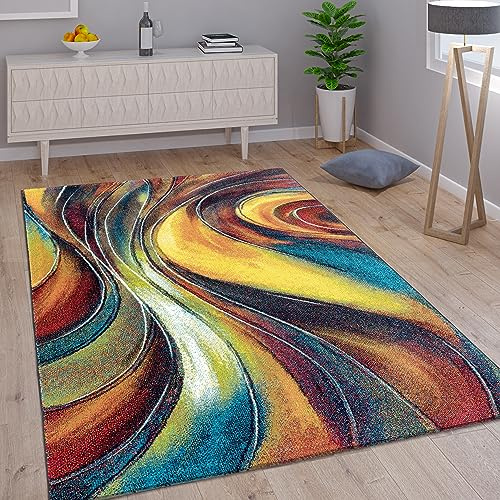Paco Home Teppich Modern Designer Teppich Bunter Farbmix Gemustert Mehrfarbig, Grösse:120x170 cm