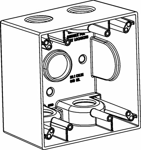 Orbit 2DB75-5 - Scatola elettrica, profondità 2 5/8 5 uscite con foro da 3/4 resistente alle intemperie - 2 moduli - grigio