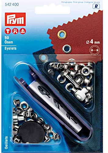 PRYM 542400 Ösen Messing 4,0 mm silberfarbig