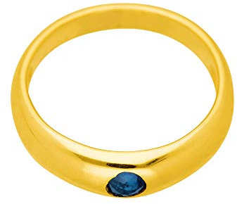Gold Anhänger Taufring 14 k 585 Gelbgold mit Safir Ø 1.12 cm