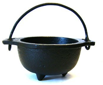 Cast Iron Cauldron w/Handle, Ideal for smudging, Incense Burning, Ritual Purpose, Decoration, Candle Holder, etc. (5 Diameter Handle to Handle, 3 Inside Diameter)