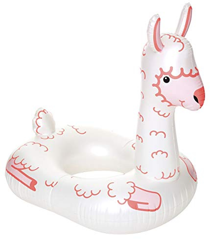 BigMouth Inc. Giant Inflatable Pearlescent Llama Pink and White 3 ft Long Pool Float Made from Durable Vinyl | 116.8 cm x 87.6 cm x 121.9 cm