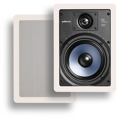 Polk Audio RC65i 2-way Premium In-Wall 6.5 Speakers, Pair of 2 Perfect for Damp and Humid Indoor/Outdoor Placement - Bath, Kitchen, Covered Porches (White, Paintable Grille) (Renewed)
