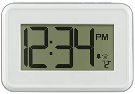 La Crosse Technology 513-113W Digital White Wall Clock with Temperature & Countdown Timer