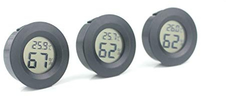 Aoowei Mini Digital Temperature Humidity Monitor with LCD Display,Indoor Outdoor Thermometer and Hygrometer for Humidifiers Dehumidifiers Greenhouse Basement Baby Room Wine Cellar etc Black 3 Pack
