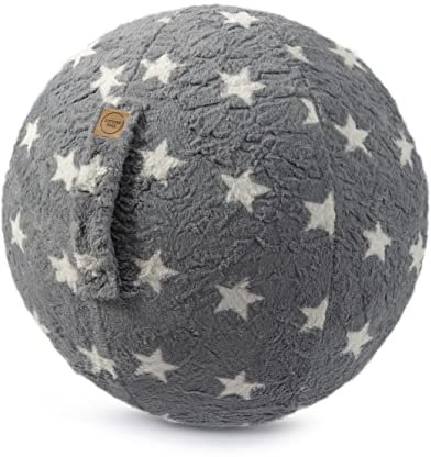 Sitting Ball Sitzball/Gymnastikball Fluffy Stars mit Webplüsch-Bezug in grau