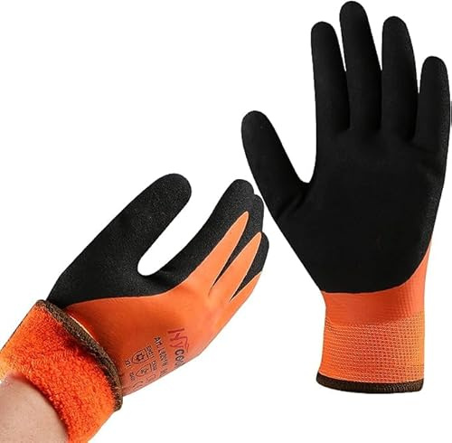 DS Safety Guantes de trabajo de invierno resistentes al agua, color Naranja, talla 11/XXL
