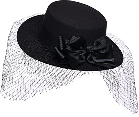 COSDREAMER Damen Spanischer Hut Spitzenhut Matador Hut Mexikanischer Sombrero Hut Schwarz (Schwarz)