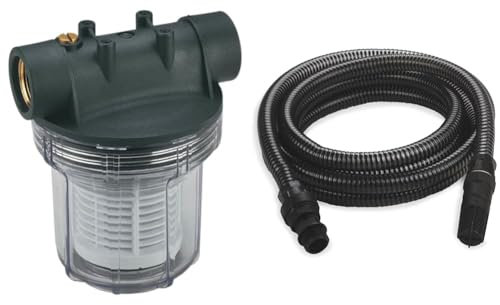 Original Einhell Vorfilter (12 cm) & Saugschlauch 4 m (Pumpen-Zubehör, 4 m Länge, Kunststoffanschluss 42 mm, 5-teilig, Kunststoff)