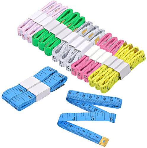 18 PCS Dual Sided Measuring Tape, 6 Colors Double Scale Soft Tape Measure, Body Measuring Tape, Flexible Measuring Ruler for Tailor Clothing Sewing Dressmaker Cloth Weight Loss, 150 CM/60 Inch