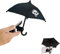 Phone Umbrella Suction-Cup Phone Holder, Cute Phone Holder with Sun Umbrella, Mobile Phone Suction Cup Stand for Outdoor Travel or Indoor (Black)