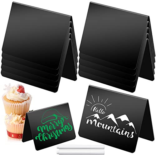 YAXIDAEVER 12 Stück Mini Kreidetafel ,Preisschilder Schiefertafel,Tafel-Kreidetafel-Schilder, Mini Tafeln zum Beschriften für Hochzeit Party Lebensmittel
