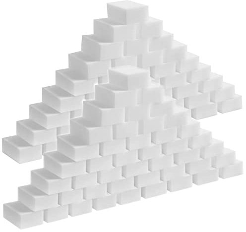 Trintion 100 Stück Radierschwamm Wunderschwamm Zauberschwamm Reinigungsschwamm, Magic Zauberschwamm, Schmutzradierer Schwamm, Melamin Schmutzradierer Starke Reinigungskraft Für Küche