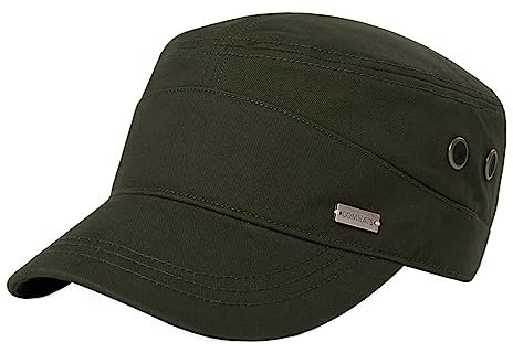TOP-EX Herren Army Military Cap - Sommer Basecap Mütze, Schildmütze, Cuba-Stil, verstellbar Wanderhut, Faltbarer Sonnenhut Ideal für Outdoor-Aktivitäten Armeegrün M
