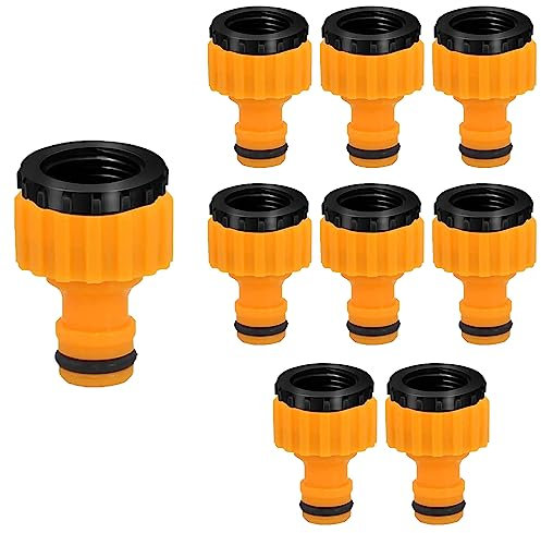 DITK-U 8 Stück Garten Wasserhahnanschluss 1/2 Zoll 3/4 Zoll 2-in-1 Kunststoff Garten Schlauch Anschluss Hahnadapter