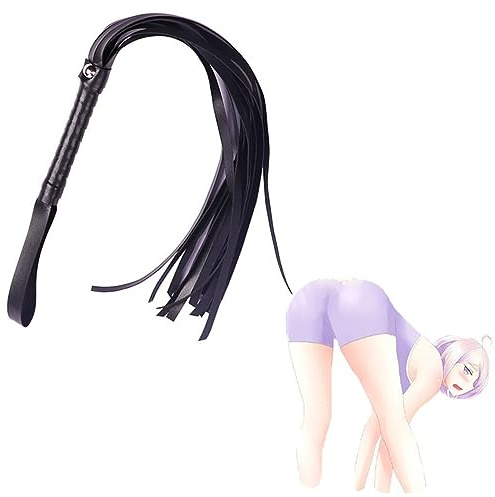 wcsaizpl Morbida Frusta per Coppia Strumenti da Gioco, Pelle, Nero