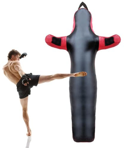 MMA Standposition Grappling Dummy, Aufhängen Wrestling Dummy, Kampfsport Dummies, Standposition Brasilianisches Jiu Jitsu, Mixed Martial Arts Kickboxen, unbefüllt (Color : B Black, Size : 180cm)