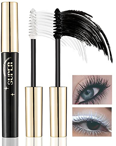 Mascara Waterproof, 2Pcs Mascara Noir Blanc Couleur Volume Effet Faux Cils | Mascara Waterproof, Mascara Couleur Volume Effet Faux Cils et Longueur, Longue Tenue Courbé, Coffret Maquillage Femme