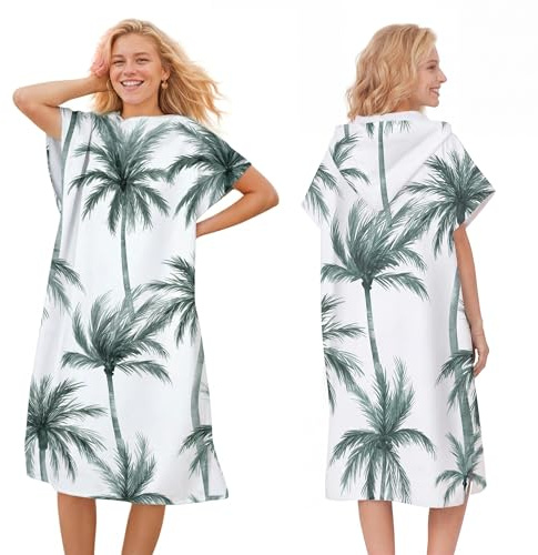 LOMTRATS Poncho de surf à séchage rapide, peignoir, sweat à capuche pour adultes, hommes, femmes ou familles, microfibre, pour natation, plage, surf, plongée, bain à la maison