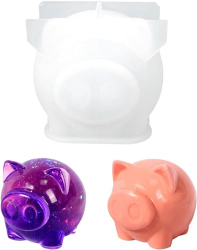 Weiße Silikonform Schwein, Silikonformen für Kerzen, Gießformen, Weihnachten, 3D-Schweinekerzen, Seifenform, zum Dekorieren von Kuchen, Fondant, Pralinen, Backform, Aromatherapie-Wachskerzen
