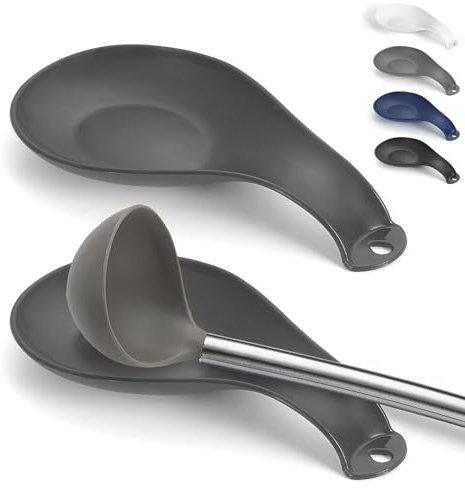 ReaNea Plastics Spoon Rest 2 Piece, Spoon Holder for Stove Top, Kitchen Utensils Holder for Ladles, Tongs, Spatula, Stove Spoon Holder, Dishwasher Safe