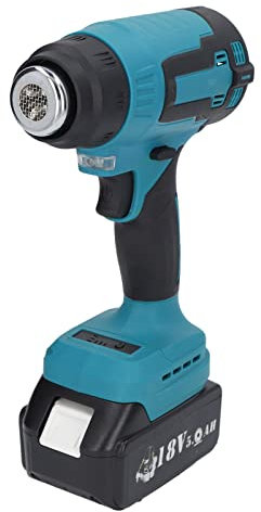 Cordless Heat Gun for 18V Lithium Ion Battery, 2 Level Temperature Hot Air Gun with 3 Nozzles, Max 380℃ Heat Gun for Shrink Tubing, PVC Wrap, Crafts, Wire Connection