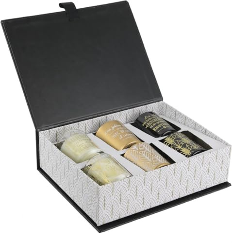 Geschenkbox mit 6 Kerzen - Luxuriöses Duftkerzenset für Entspannung und Ambiente - Luxus Schwarzes Duftkerzenset - Sechsteiliges Kerzenset - Geschenkset - Schwarz