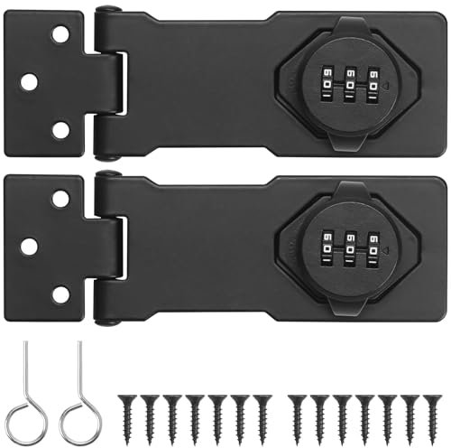 MINSHUXI Sicherheitsüberfalle abschließbar 3-stelliges Zahlenschloss Überfalle Sicherheitsüberfalle Schloss Schrank Schloss für Kleine Türen Schränke Scheunentür Badezimmer Outdoor Garage Garten