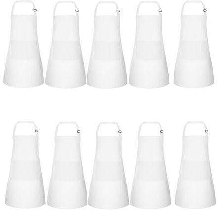 Mwwvzefl 10er-Pack Kinderschürzen, Verstellbare Kinderschürze mit 2, Malschürze für Kochen, Backen, Malen,
