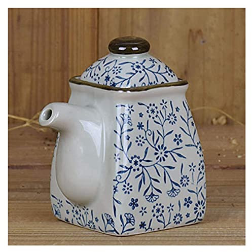 HPTHLY Ölkanne, Olivenöl-Essigflaschenspender, Keramik-Ölflasche, Essig-/Sojasaucenspender, kleine Vintage-Olivenölspenderflasche, auslaufsicher, Spender für flüssige Gewürze, Ölaufbewahrungsflasche