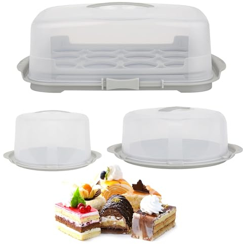 STAR SUPPLIES Clear Plastic Storage Containers With Handles & Lids | For Cakes Cupcakes & Desserts