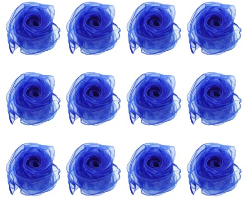 PATIKIL Jongliertücher, Chiffontücher für Tanzen 12 Stück Bunte Tücher 45x45cm Quadratische Seidentücher für Spiel Magie Musik Tanzen Party Aktivitäten Zubehör Dekoration, Blau