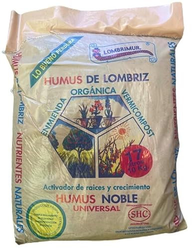 ABONO ORGÁNICO HUMUS DE LOMBRIZ UNIVERSAL 17 LITROS (10 KG.) | FERTILIZANTE ECOLÓGICO | PERFECTO PARA JARDINES