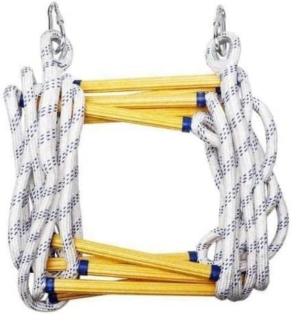 Rope Ladder, Safety Ladder Fire Escape Ladders Emergency Escape Ladder Homes Escape Rope Ladder with Hook Carabiner Soft Safety Ladder/OneColor/3 Meters/10Ft