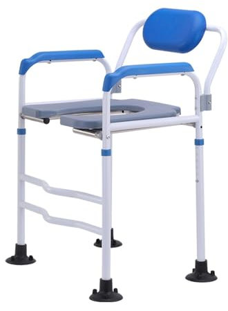 Braccioli Per Wc Sostegno Per Wc,Sedile Rialzato Per Wc Con Braccioli,Rialzo Per Sedile WC Rialzato Regolabile In Altezza Con Schienale Per Anziani,Disabili E Donne Incinte,Fino A 120 Kg
