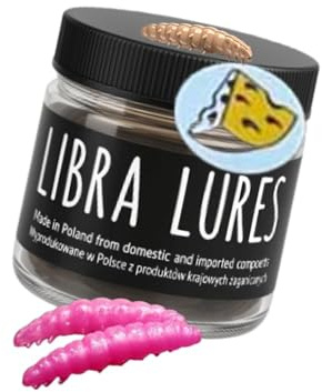 Libra Lures Larva Multi 25mm | Forellenköder Supersoft | Inhalt: 25 Stück (5x5)| Aroma: Käse | Farbe: 018 / Pink Pearl