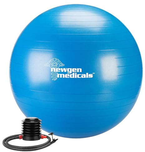 newgen medicals Pilatesball: Sitz- und Gymnastikball, auch für Yoga, Anti-Platzen, 65 cm, blau (Fitnessbälle für Yoga und Pilates, Pilates-Bälle, Pumpe)