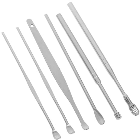 ARTSEWPLY 6stücke Edelstahl Ohrenreiniger Set mit Spiralförmigem Ohrenschmalz Entferner Ohrreinigungswerkzeuge für Heimgebrauch Ohrpflegekit mit Schmalzextraktor