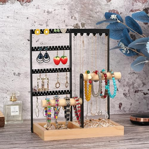 LadjproR Mehrschichtige Schmuckhalter Schmuck-Organisator und Schmuckständer für Halsketten, Ringe, Armbänder (HS-2C)