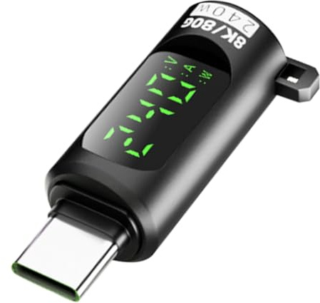 Adattatore USB digitale 240 W con 40 Gbps - Tester USB con display per monitorare tensione, corrente e velocità di ricarica | per cellulare, laptop, tablet, console di gioco e altro ancora | | Display Digitale In Reale 40Gbps 240W Per Cuffie Stampanti Computer Portatili E Dispositivi