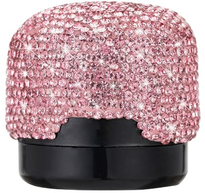 Sparkling Crystal Wine Bottle Stopper with Twist, Reusable Silicone Wine Sealer, Leak-Proof Wine Topper Keeps Wine Fresh for Easy Storage (Pink)