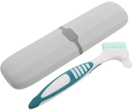 Toyvian Estuche Verde para Cepillo de Dentaduras Postizas Limpieza Integral y Almacenamiento para Viajes y Oficina de Material Pp