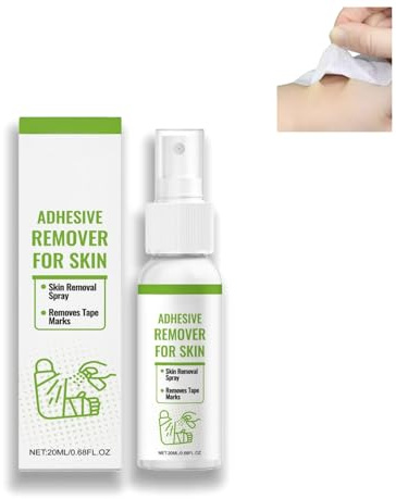 Gentle Adhesive Remover Spray for Skin Care, Plaster & Sticker Residue - Quickly Dissolves Glue, Residue-Free Remover for Tape & Plasters, Easy Removal, No Mess Formula, 20ML Portable Bottle