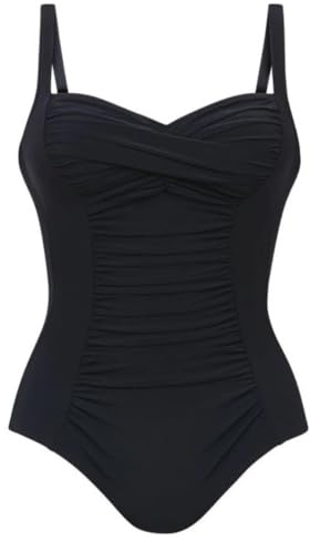 dolcecasabiancheria Anita Comfort Michelle Costume Mare Intero Donna Modellante, Effetto Pancia Piatta Snellente, Coppe Soft Senza Ferretto, Nero, EU 95 D - IT 7 D