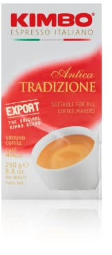 Kimbo, Espresso Antica Tradizione Export Ground Coffee, 250g Bag, 1