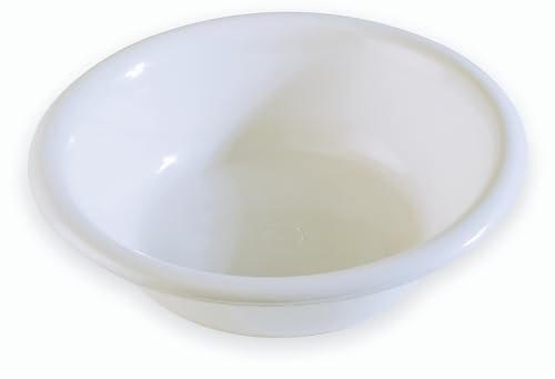 Ecoplast | Catino per Bucato 5Lt, Cesta Portabiancheria in Plastica con Bordi Rovesciati, Bianco, ø36x10, Made in Italy