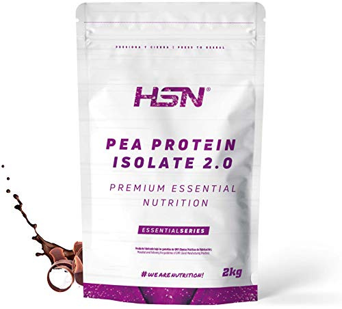 Proteína de Guisante Aislada de HSN | Sabor Chocolate 2 Kg = 67 Tomas | 100% Vegana | Pea Protein Isolate | No-GMO, Sin Gluten, Sin Soja ni Azúcares añadidos